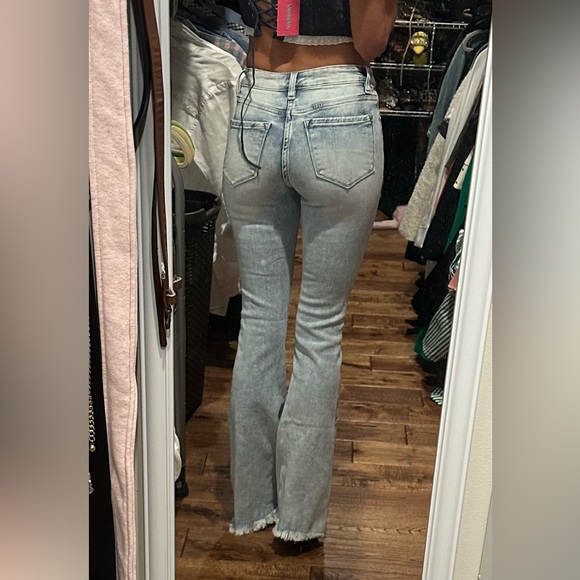 Altar’d State distressed low rise flare jeans size 1 , xs 0 - Picture 6 of 8